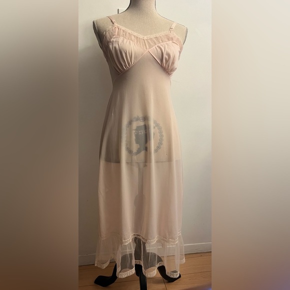 Vintage Other - 50s 60s Blush Pink Vintage Luxite Lingerie Slip Dress Small